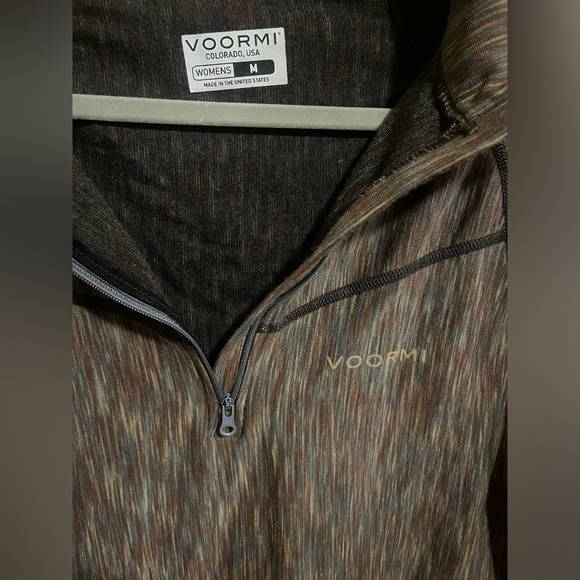 Voormi Women's Wool Blend 1/4 Zip Up Pullover Sweater Top Thumb Holes Medium - Picture 2 of 3